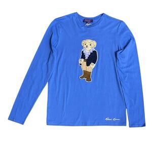 NWT Ralph Lauren Purple Label Collection Greenwich Polo Bear Patch T-Shirt Sz M